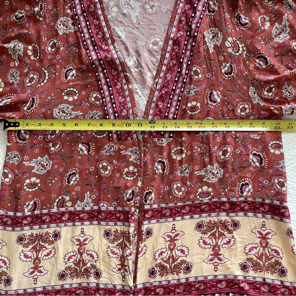 Knox Rose Boho Kimono Cover Up Womens Rose/Cream XL - Picture 4 of 12